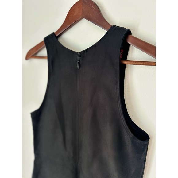 Hollister Black Suede-Look Embroidered Mini Dress Boho Festival Chic L - Picture 8 of 9